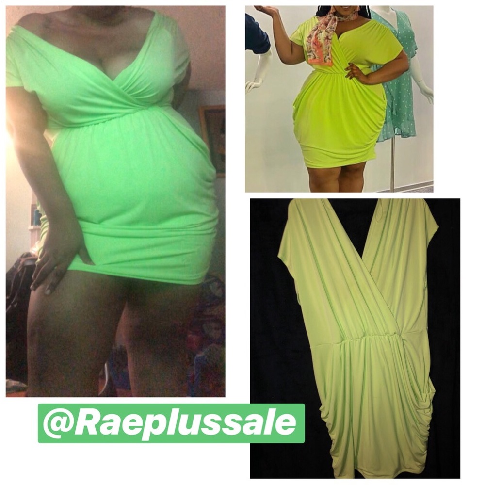 2x Fashion to Figure Lime Green Cross Dress